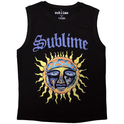 Black - Front - Sublime Unisex Adult Sun Logo Tank Top