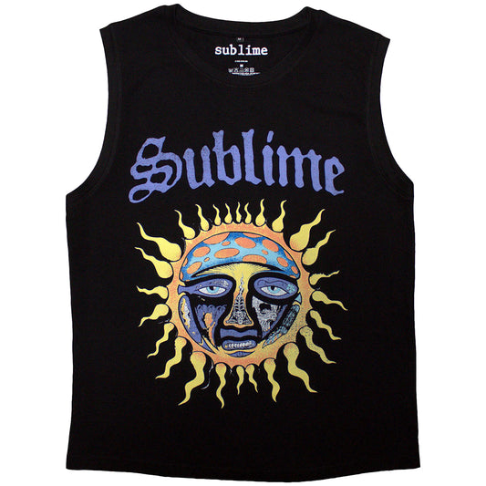 Black - Front - Sublime Unisex Adult Sun Logo Tank Top