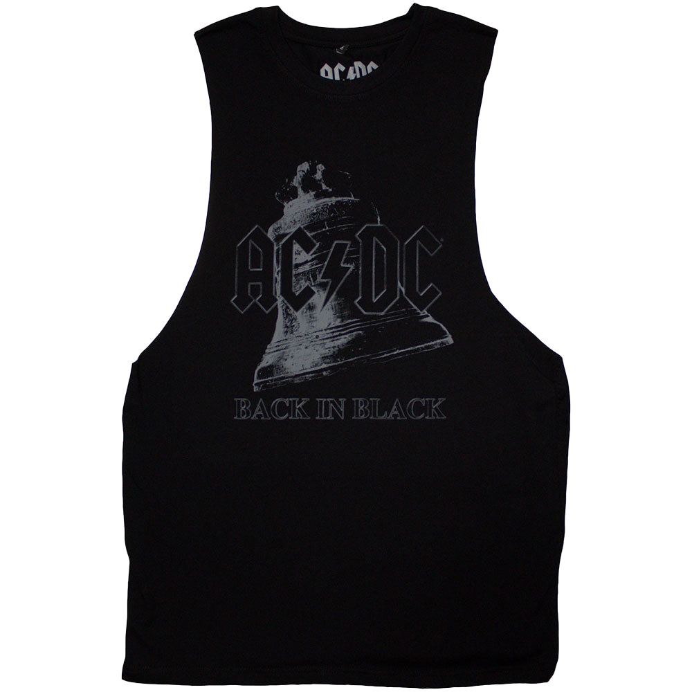 Black - Front - AC-DC Unisex Adult Back In Black Bell Vest Top