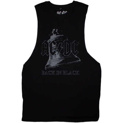 Black - Front - AC-DC Unisex Adult Back In Black Bell Vest Top
