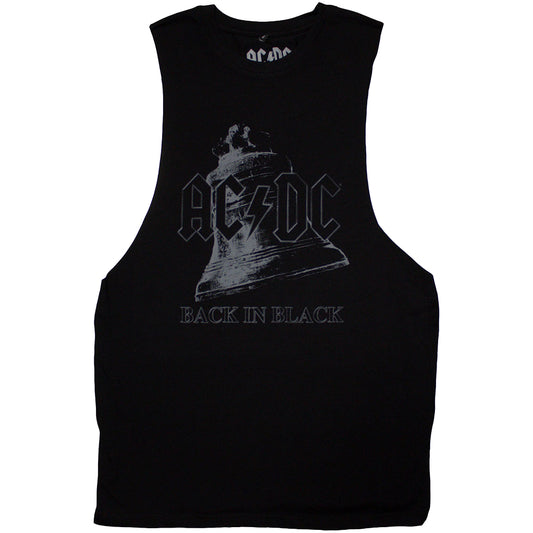 Black - Front - AC-DC Unisex Adult Back In Black Bell Vest Top