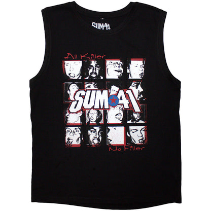 Black - Front - Sum 41 Unisex Adult All Killer No Filler Track List Tank Top