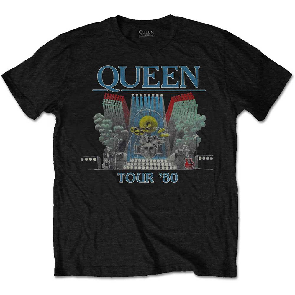 Black - Front - Queen Unisex Adult Tour ´80 T-Shirt