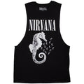 Black - Front - Nirvana Unisex Adult Seahorse Logo Vest Top