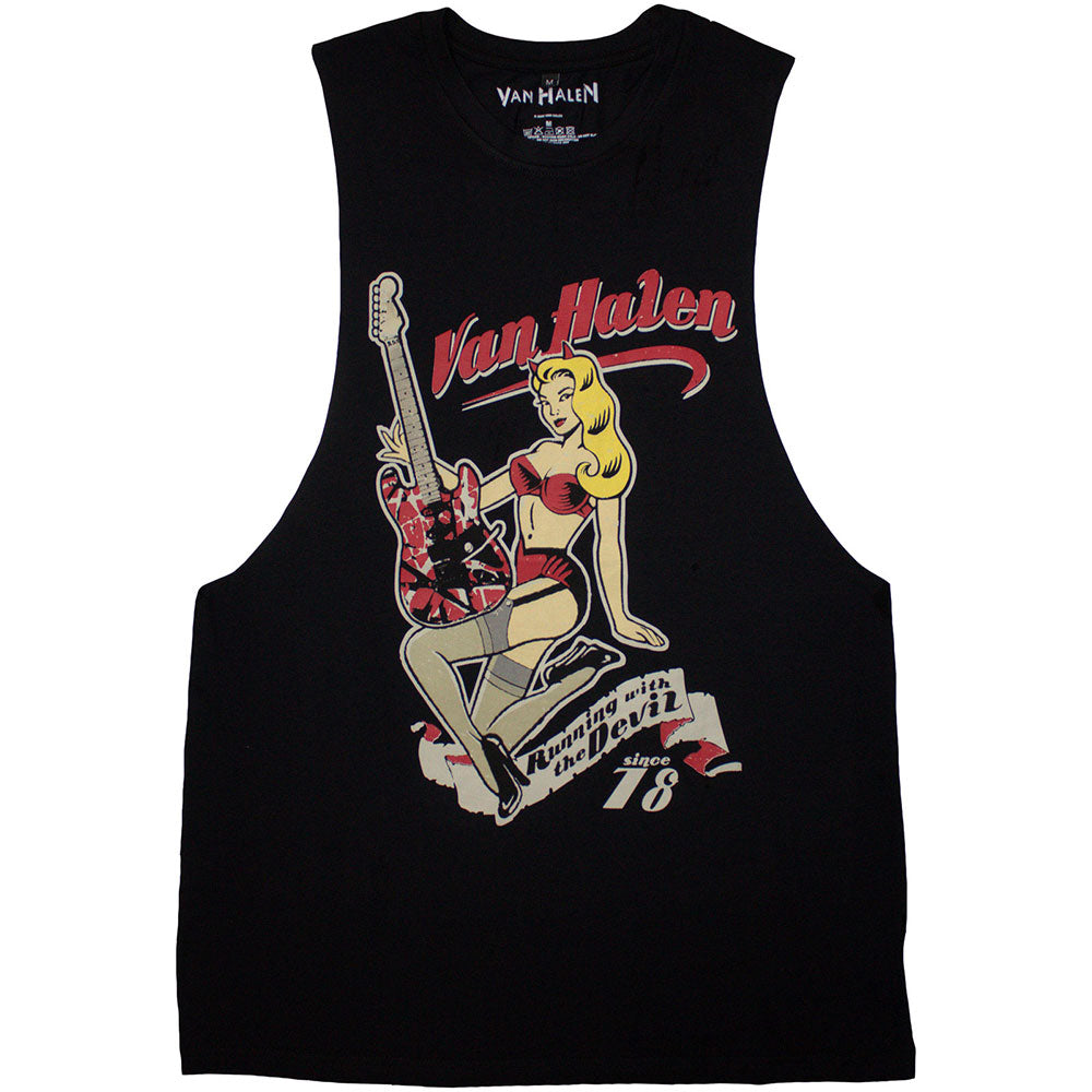 Black - Front - Van Halen Unisex Adult Running With The Devil Vest Top