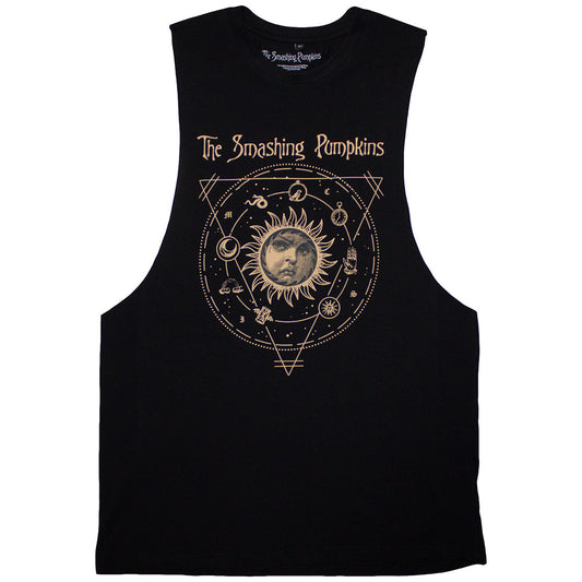Black - Front - The Smashing Pumpkins Unisex Adult Celestial Sun Vest Top