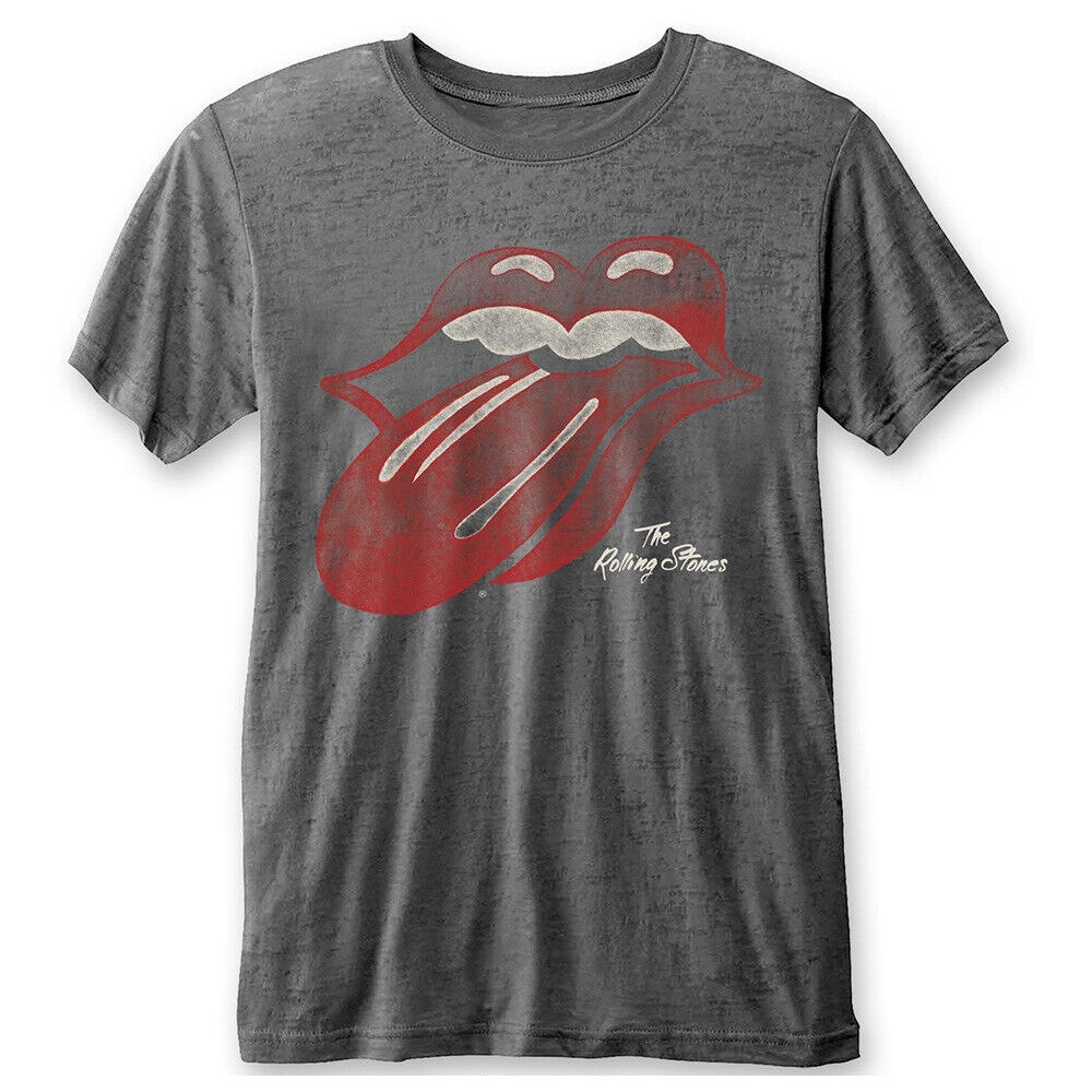 Charcoal Grey - Front - The Rolling Stones Unisex Adult Tongue T-Shirt