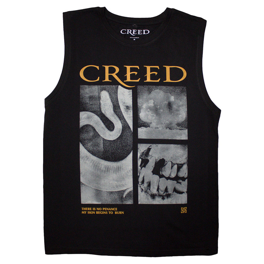 Black - Front - Creed Unisex Adult Penance X-Ray Tank Top