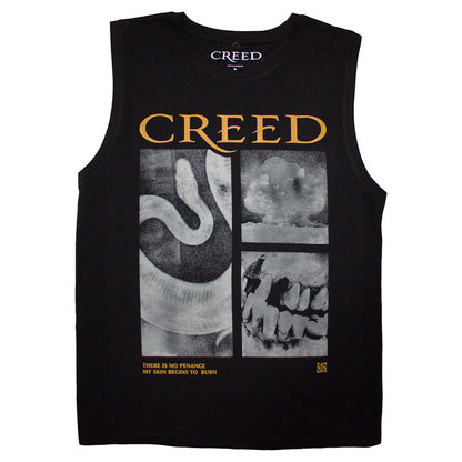 Black - Front - Creed Unisex Adult Penance X-Ray Tank Top