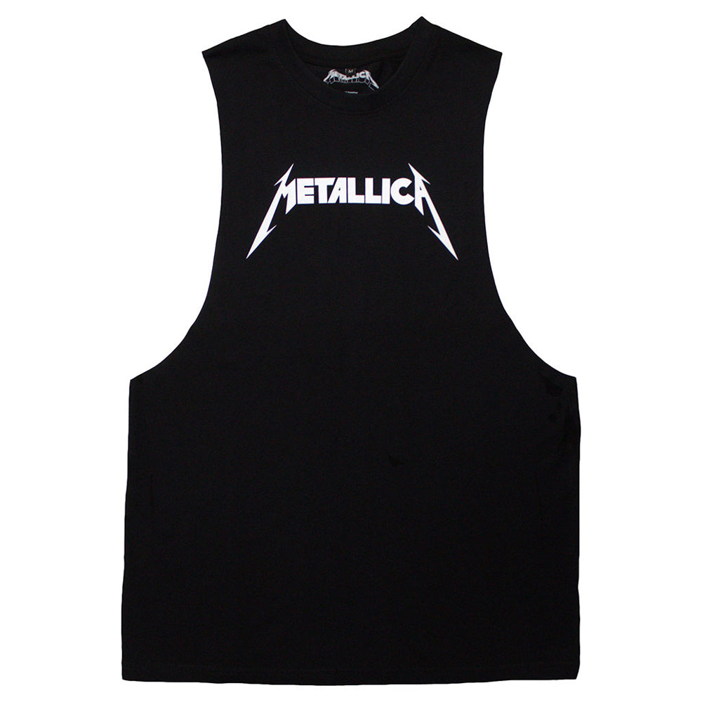 Black - Front - Metallica Unisex Adult Logo Vest Top