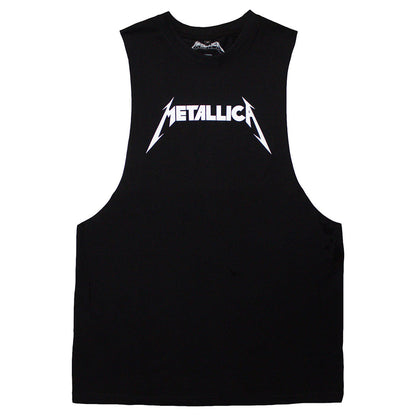 Black - Front - Metallica Unisex Adult Logo Vest Top