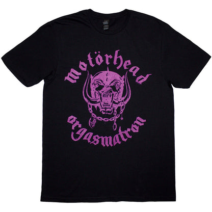 Black - Front - Motorhead Unisex Adult Orgasmatron Song Lyrics T-Shirt