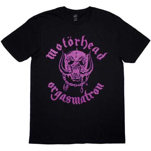 Black - Front - Motorhead Unisex Adult Orgasmatron Song Lyrics T-Shirt