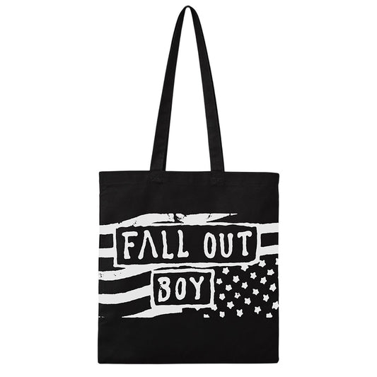 Black-White - Front - Fall Out Boy Flag Cotton Tote Bag