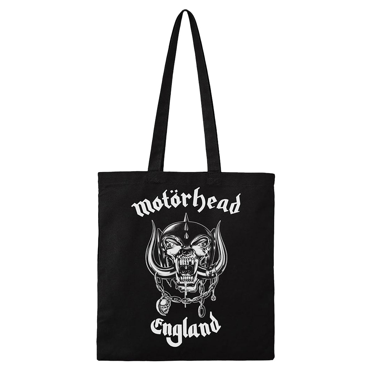 Black - Front - Motorhead England Cotton Tote Bag
