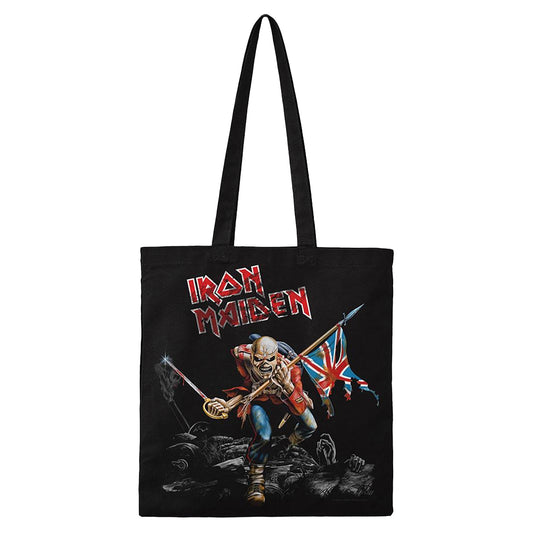 Black - Front - Iron Maiden Trooper Cotton Tote Bag