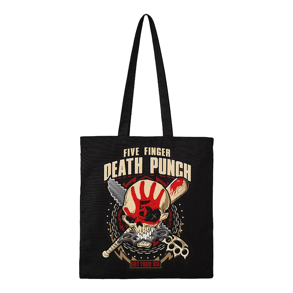 Black - Front - Five Finger Death Punch Got Your Six Cotton Tote Bag