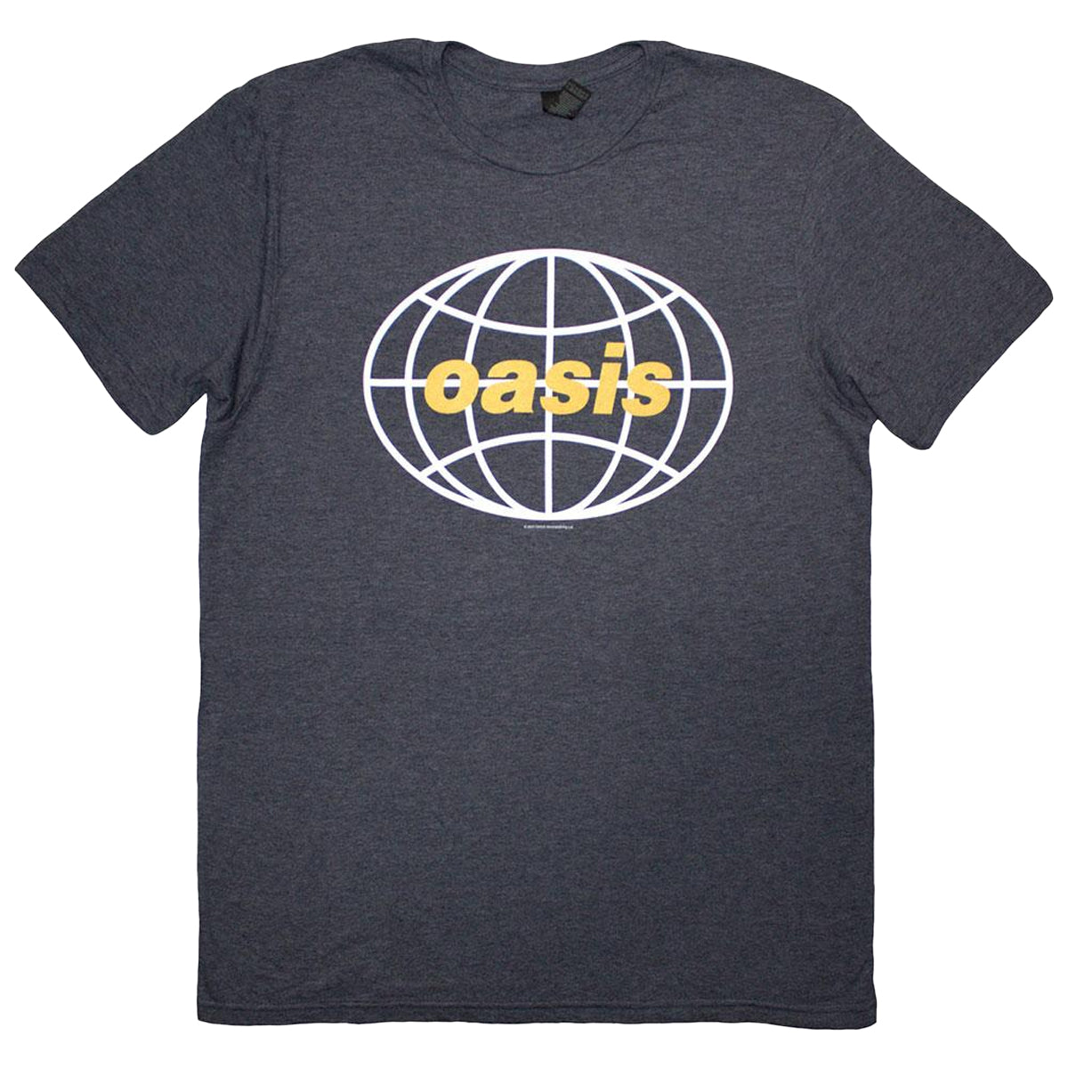 Navy Blue - Front - Oasis Unisex Adult Globe Logo T-Shirt