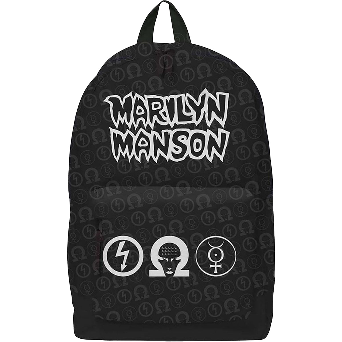Black - Front - Marilyn Manson Logo Backpack