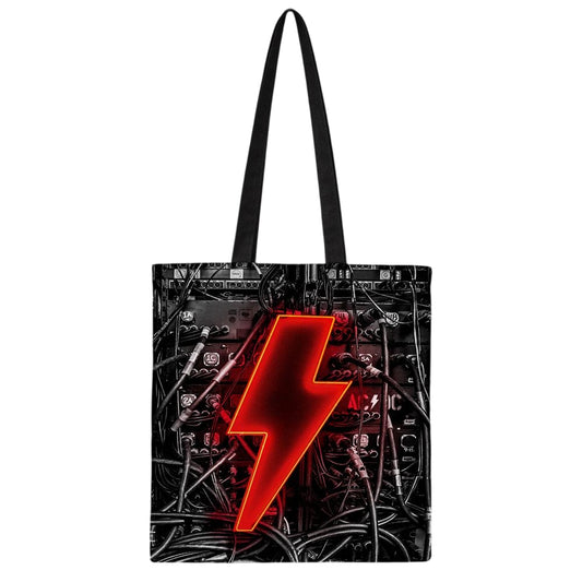 Black - Front - AC-DC PWR-UP Cotton Tote Bag