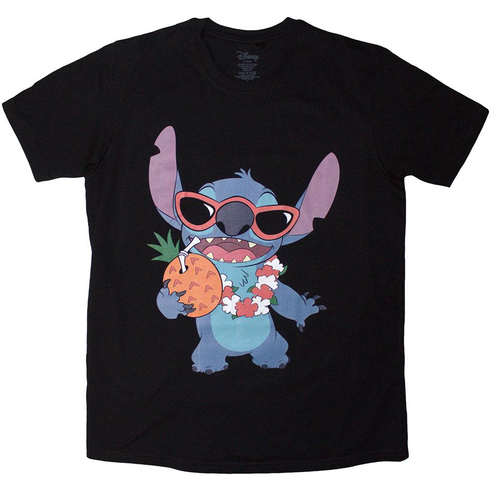 Black - Front - Lilo & Stitch Unisex Adult Stitch Pineapple T-Shirt