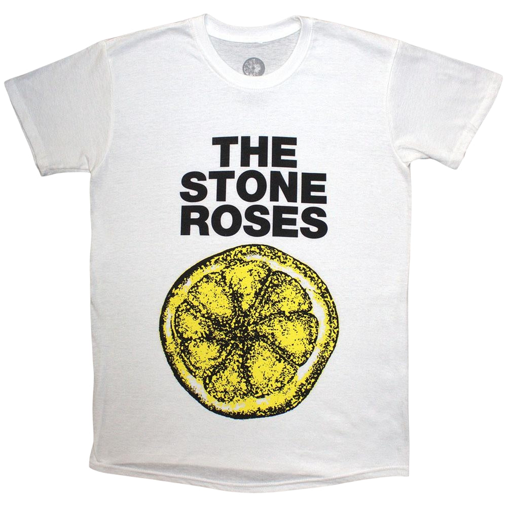 White - Front - The Stone Roses Unisex Adult 1989 Tour Lemon T-Shirt