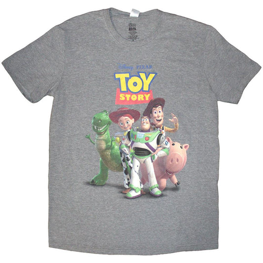 Grey - Front - Toy Story Unisex Adult Characters Distressed T-Shirt