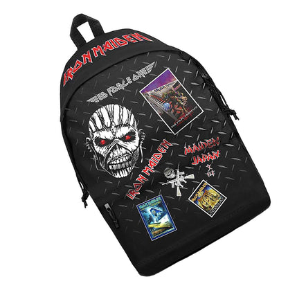 Black-Multicoloured - Back - Iron Maiden Tour Backpack