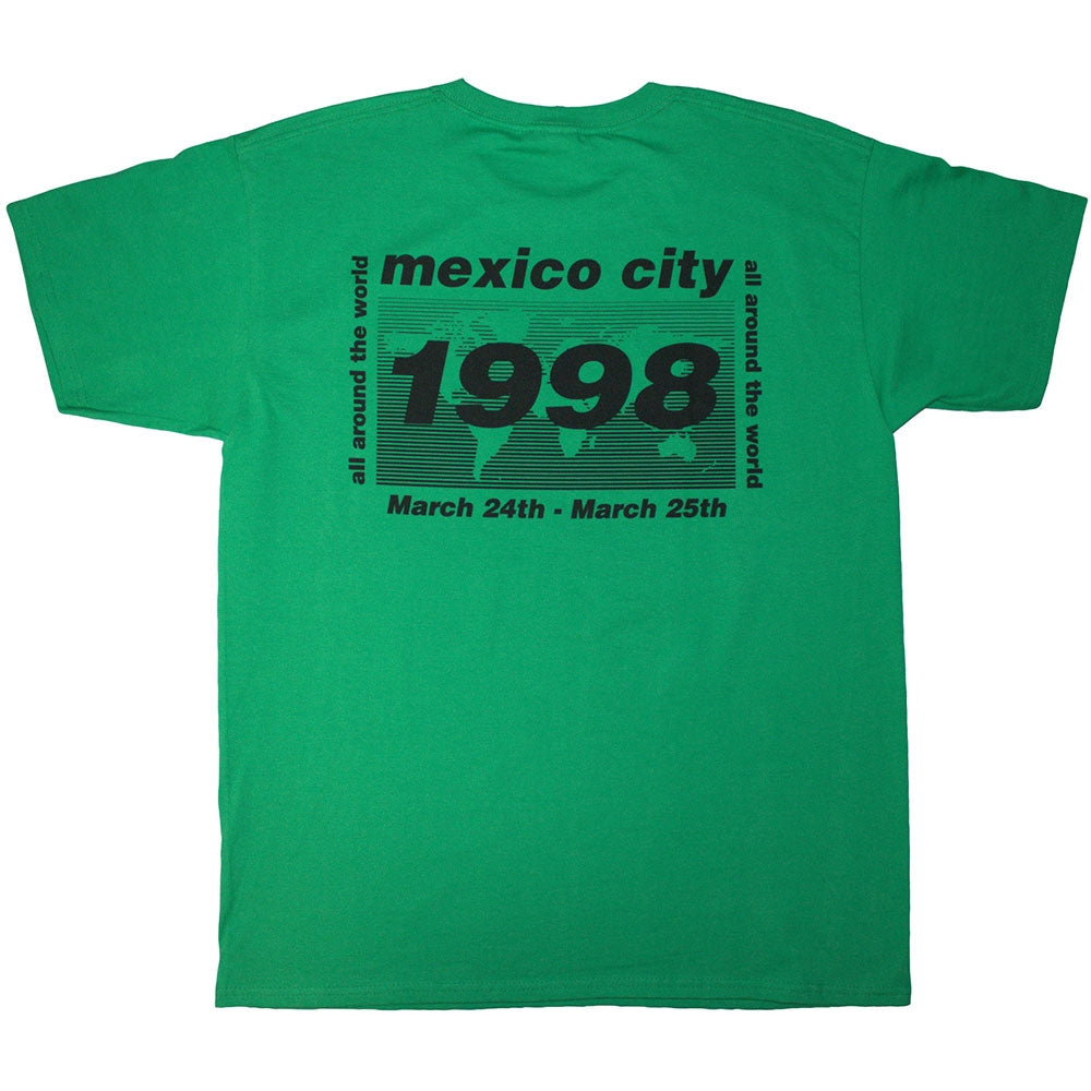 Green - Back - Oasis Unisex Adult 1998 World Tour - Mexico City T-Shirt