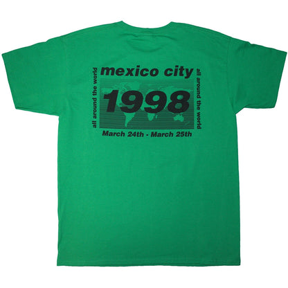 Green - Back - Oasis Unisex Adult 1998 World Tour - Mexico City T-Shirt