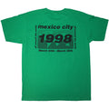 Green - Back - Oasis Unisex Adult 1998 World Tour - Mexico City T-Shirt