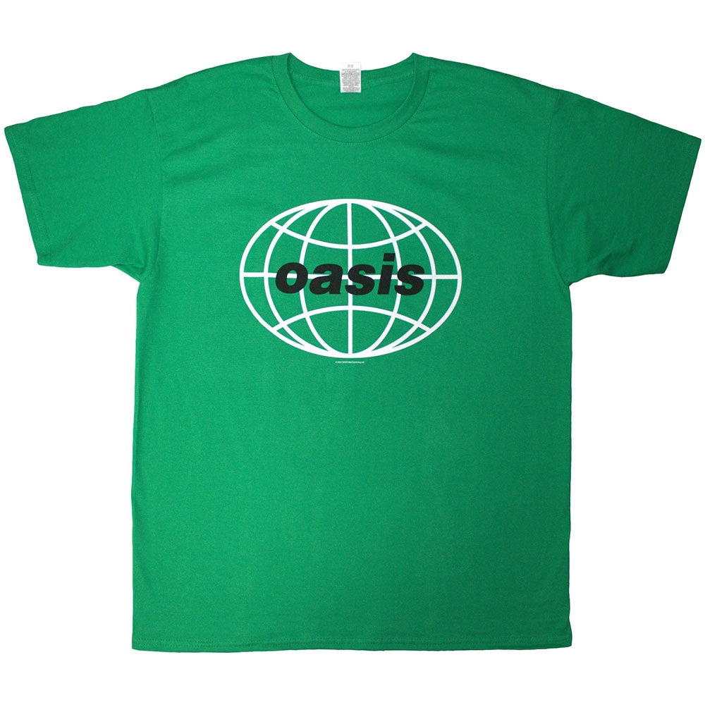 Green - Front - Oasis Unisex Adult 1998 World Tour - Mexico City T-Shirt