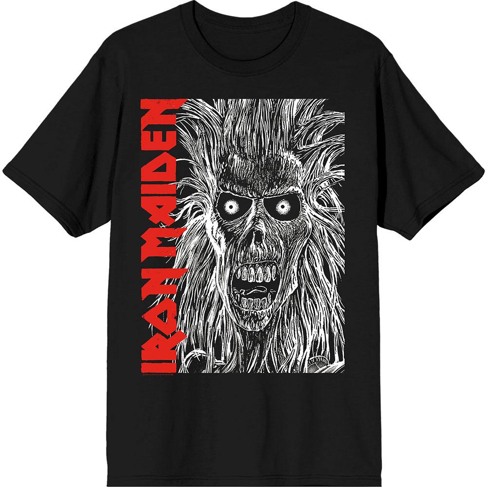 Black - Front - Iron Maiden Unisex Adult Eponymous Face Logo T-Shirt