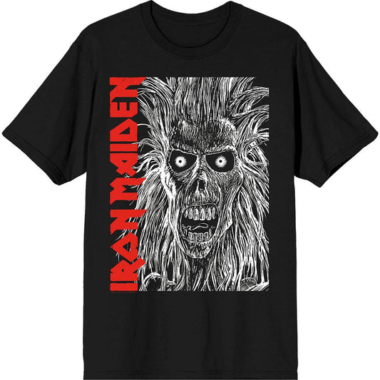 Black - Front - Iron Maiden Unisex Adult Eponymous Face Logo T-Shirt