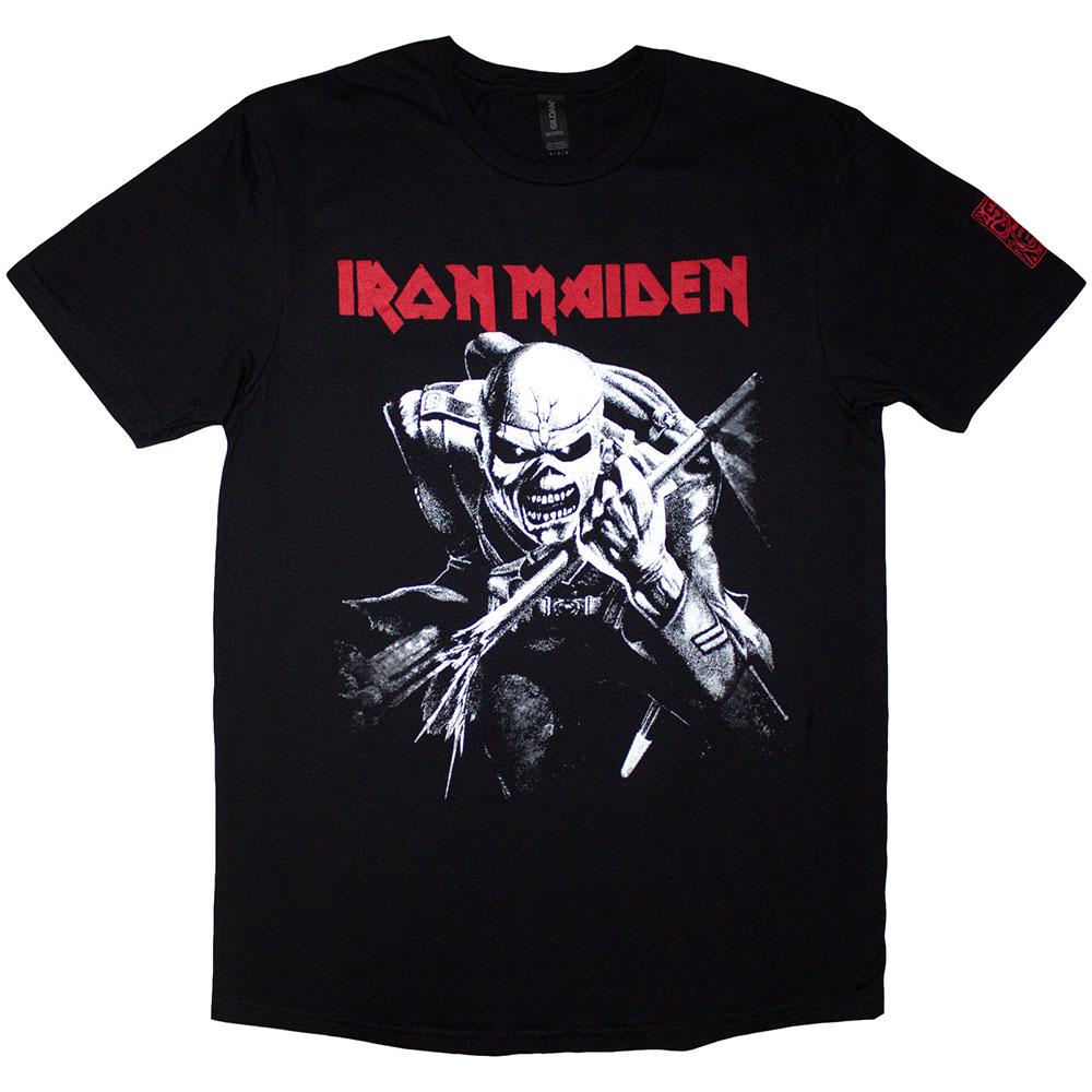 Black - Front - Iron Maiden Unisex Adult 50 Trooper Charge T-Shirt