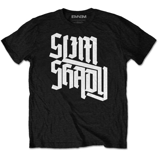 Black - Front - Eminem Unisex Adult Shady Slant T-Shirt