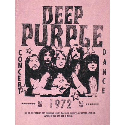 Kashmir Red - Back - Deep Purple Unisex Adult 1972 Concert Stone Wash T-Shirt
