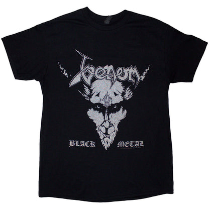 Black - Front - Venom Unisex Adult Black Metal Back Print T-Shirt