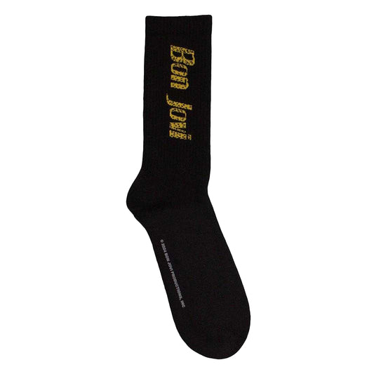 Black-Yellow - Front - Bon Jovi Unisex Adult Logo Terrycloth Socks