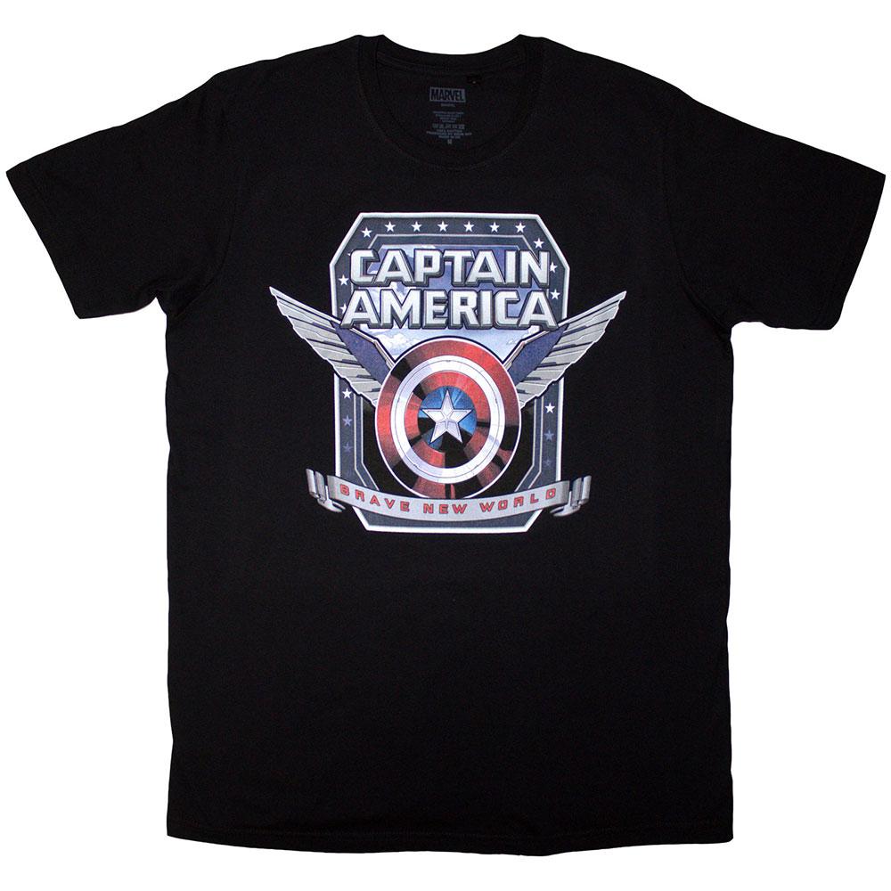 Black - Front - Captain America: Brave New World Unisex Adult Shield T-Shirt