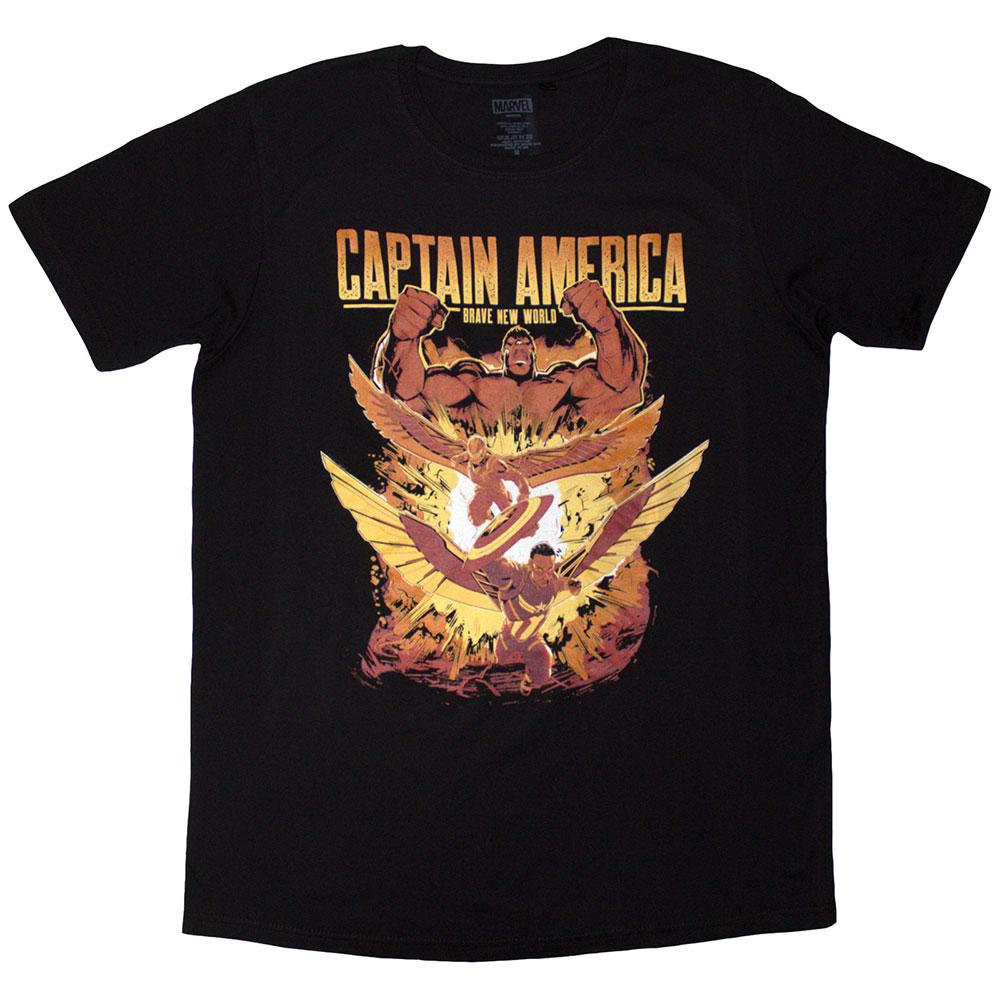 Black - Front - Captain America: Brave New World Unisex Adult Explosion T-Shirt