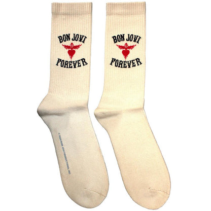 Natural - Front - Bon Jovi Unisex Adult Forever Terrycloth Socks