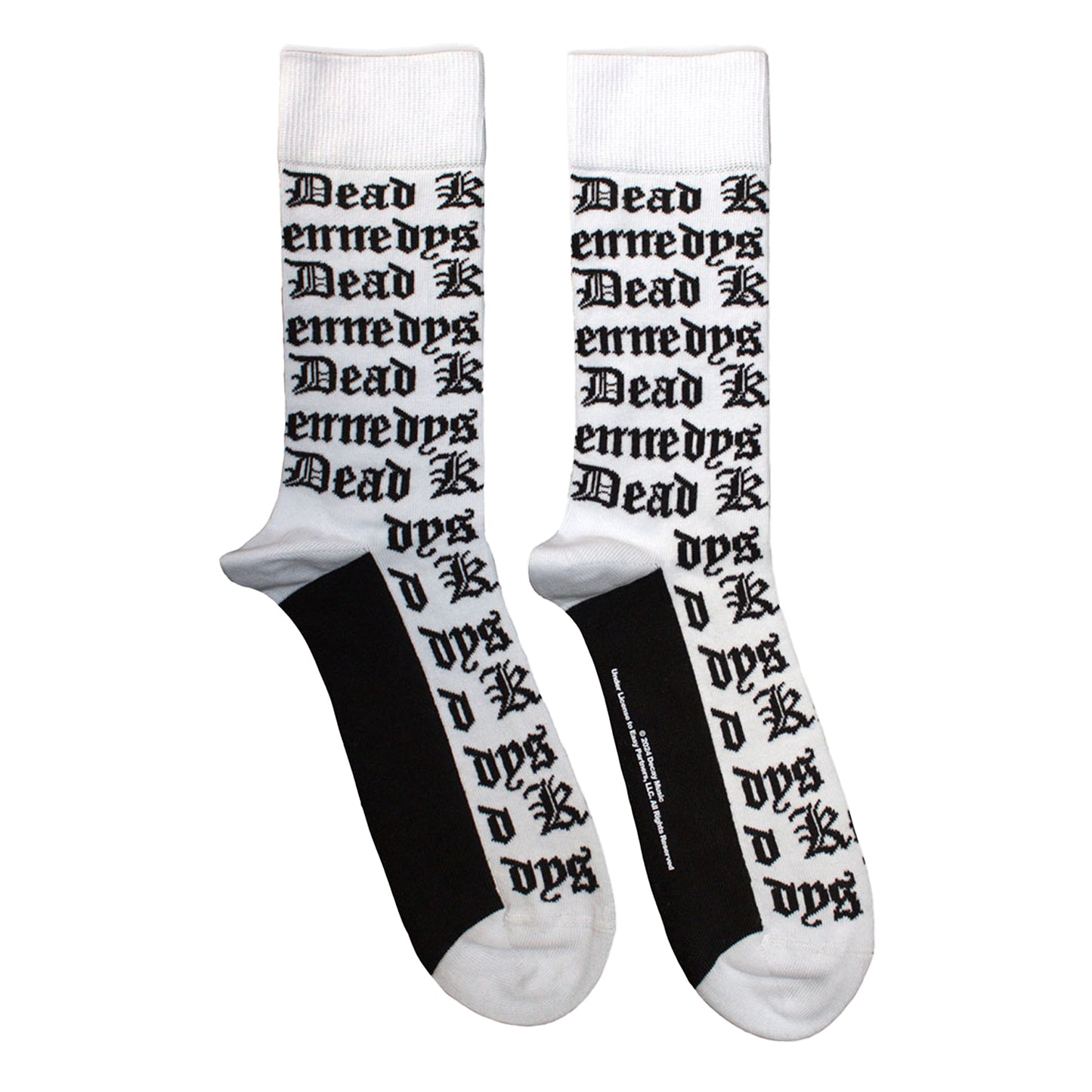 White - Front - Dead Kennedys Unisex Adult Gothic Logo Socks