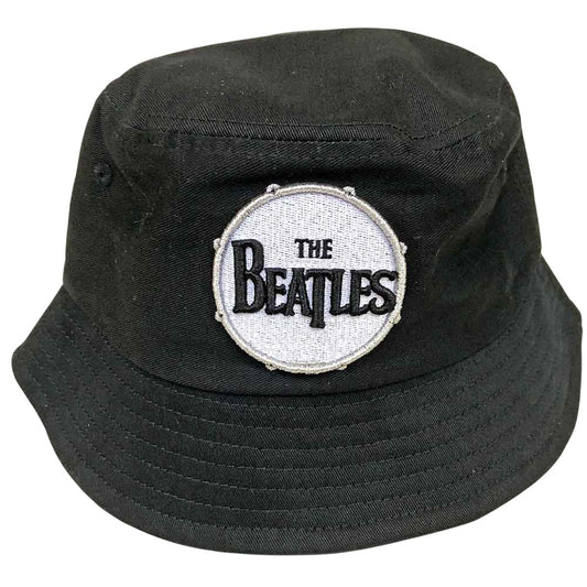 Black - Front - The Beatles Unisex Adult Drum Logo Bucket Hat