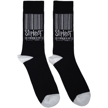 Black-White - Front - Slipknot Unisex Adult Stretched Barcode Logo Socks