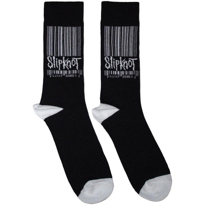 Black-White - Front - Slipknot Unisex Adult Stretched Barcode Logo Socks