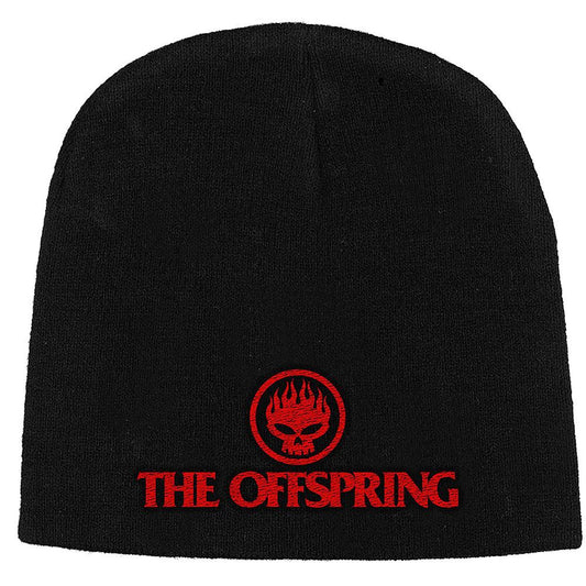 Black-Red - Front - The Offspring Unisex Adult Skull Logo Beanie