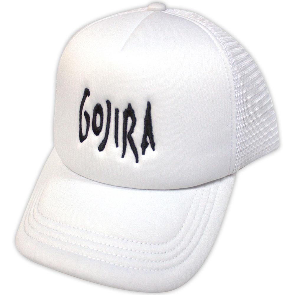 White-Black - Front - Gojira Unisex Adult Logo Mesh Back Trucker Cap