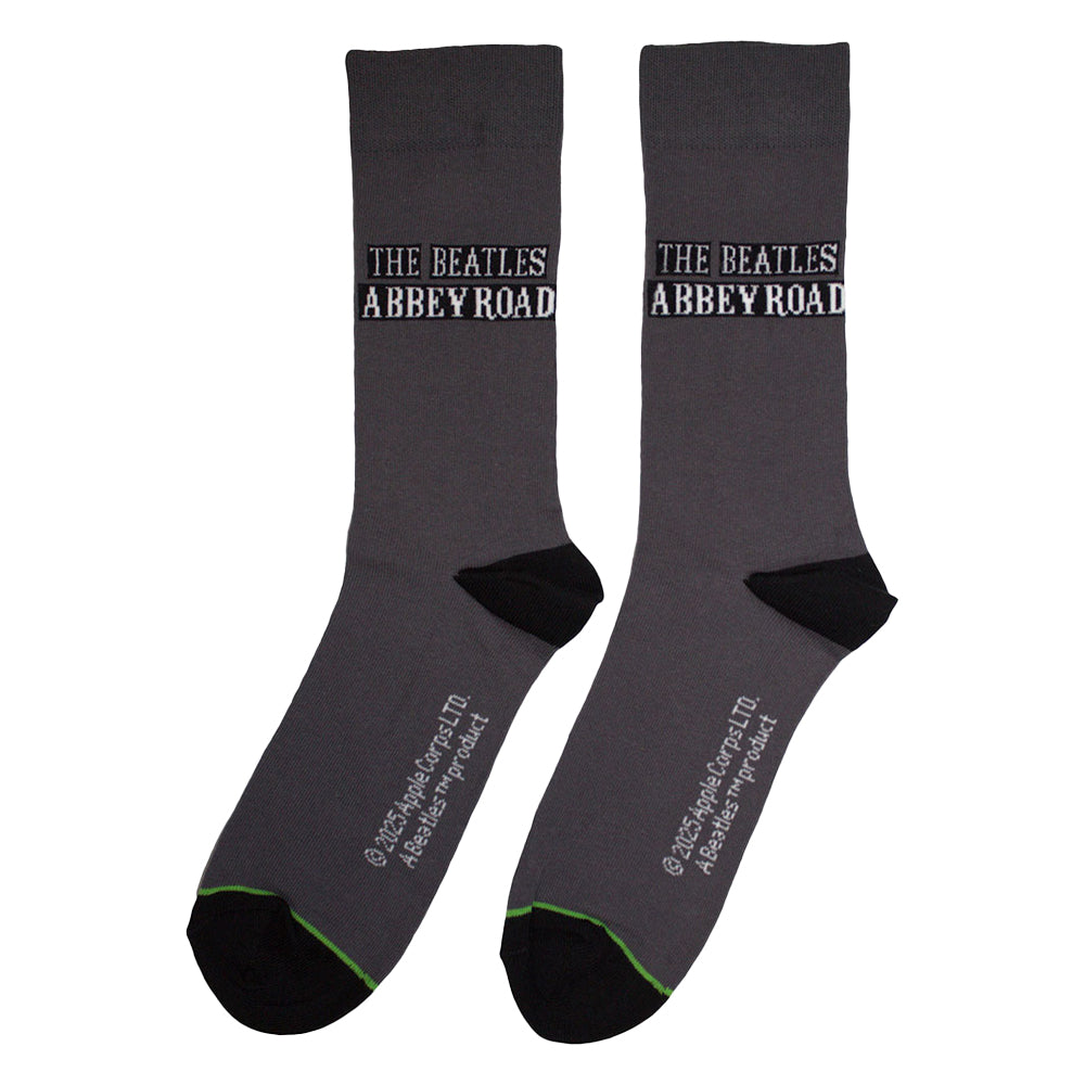 Grey-Black - Back - The Beatles Unisex Adult Abbey Road Sign Socks