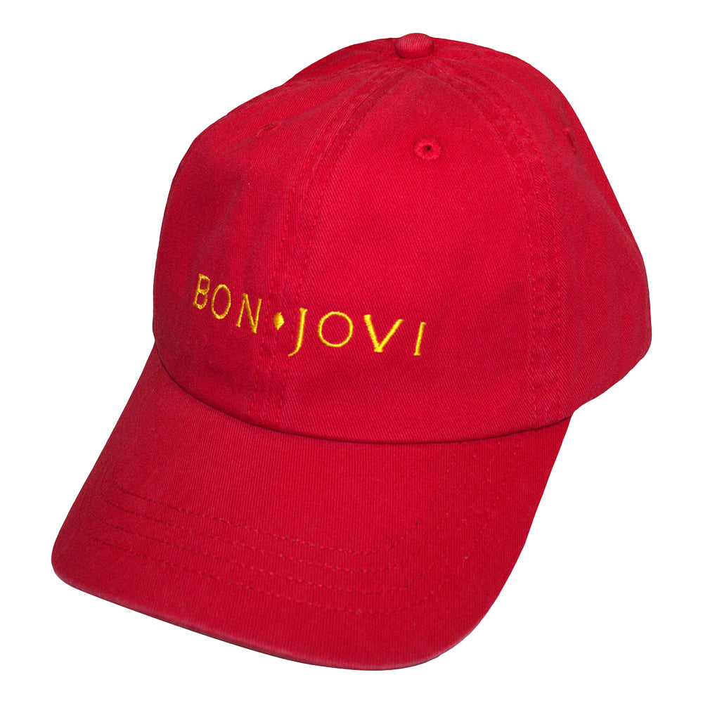 Red - Front - Bon Jovi Unisex Adult Logo Baseball Cap